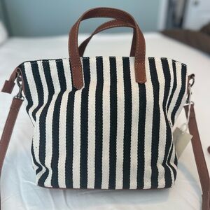 NWT Cream & black striped purse